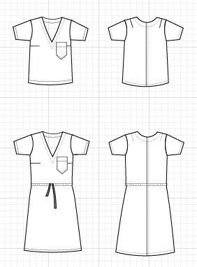 Cora Top and Dress PDF sewing pattern - DGpatterns