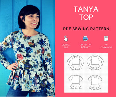 The Tanya Top PDF sewing pattern - DGpatterns