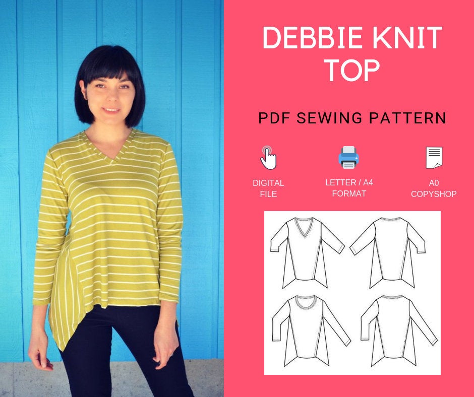 Debbie Knit Top PDF sewing pattern – DGpatterns