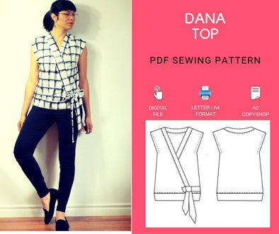 DANA TOP PDF sewing pattern and sewing tutorial for women - DGpatterns