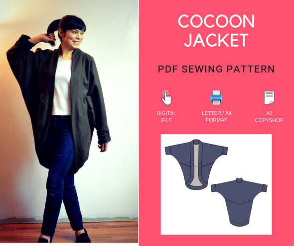 Cocoon Jacket PDF sewing pattern and tutorial - DGpatterns