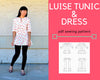 The Luise Tunic and Dress PDF printable sewing pattern and step by step sewing tutorial - DGpatterns