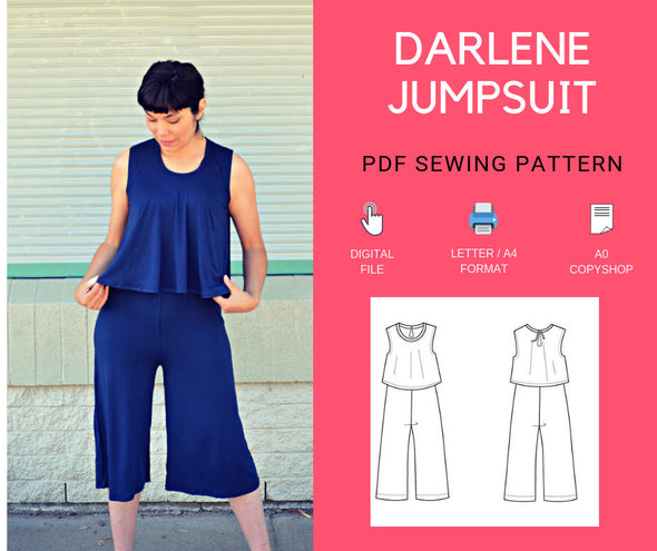 The Darlene Jumpsuit PDF sewing pattern - DGpatterns