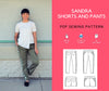 Sandra Pants and shorts PDF sewing pattern and step by step sewing tutorial - DGpatterns