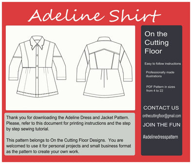 Adeline Shirt PDF Sewing pattern - DGpatterns